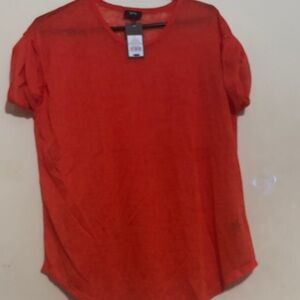 Men's Red V-Neck Short Sleeve Shirt - Unbranded